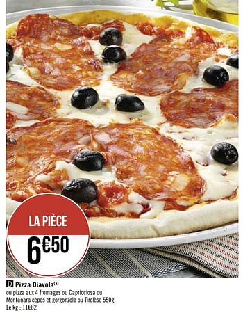 Promotions Pizza diavola - Produit Maison - Casino - Valide de 15/12/2020 à 27/12/2020 chez Super Casino