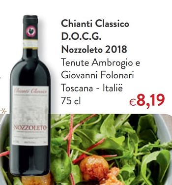Promoties Chianti classico d.o.c.g. nozzoleto 2018 tenute ambrogio e giovanni folonari toscana - italië - Rode wijnen - Geldig van 16/12/2020 tot 31/12/2020 bij OKay