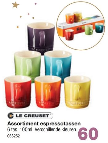 Promoties Assortiment espressotassen - Le creuset - Geldig van 15/12/2020 tot 31/12/2020 bij Home & Co