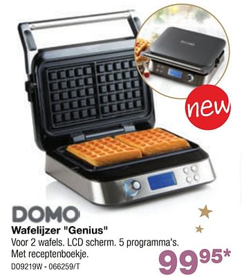 Promoties Domo elektro wafelijzer genius - Domo elektro - Geldig van 15/12/2020 tot 31/12/2020 bij Home & Co