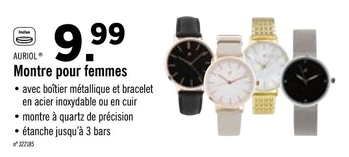 Auriol Auriol montre pour femmes En promotion chez Lidl