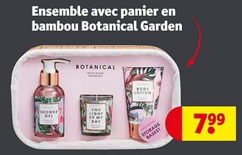 Promotions Ensemble avec panier en bambou botanical garden - Botanicals - Valide de 19/12/2020 à 27/12/2020 chez Kruidvat