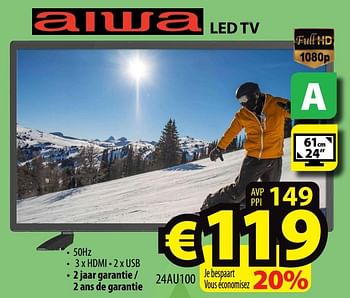 Promoties Aiwa led tv 24au100 - Aiwa - Geldig van 23/12/2020 tot 02/01/2021 bij ElectroStock