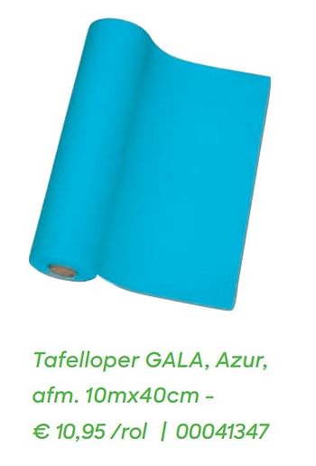 Promoties Tafelloper gala, azur - Gala - Geldig van 01/01/2021 tot 30/06/2021 bij Ava