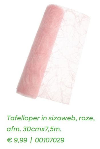 Promoties Tafelloper in sizoweb, roze, - Huismerk - Ava - Geldig van 01/01/2021 tot 30/06/2021 bij Ava