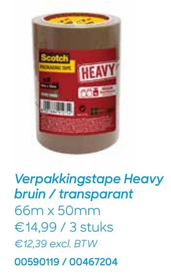 Promoties Verpakkingstape heavy bruin - transparant - Scotch - Geldig van 28/12/2020 tot 30/03/2021 bij Ava