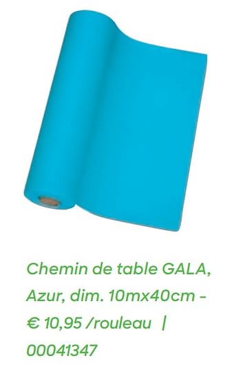 Promotions Chemin de table gala, azur - Gala - Valide de 01/01/2021 à 30/06/2021 chez Ava