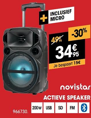 Promotions Novistar actieve speaker - Novistar - Valide de 04/01/2021 à 17/01/2021 chez Electro Depot