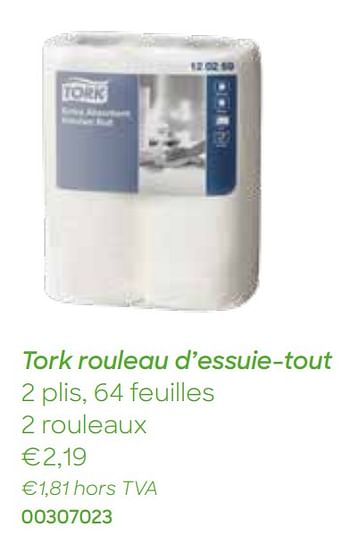 Promotions Tork rouleau d`essuie-tout - Produit Maison - Ava - Valide de 28/12/2020 à 30/03/2021 chez Ava