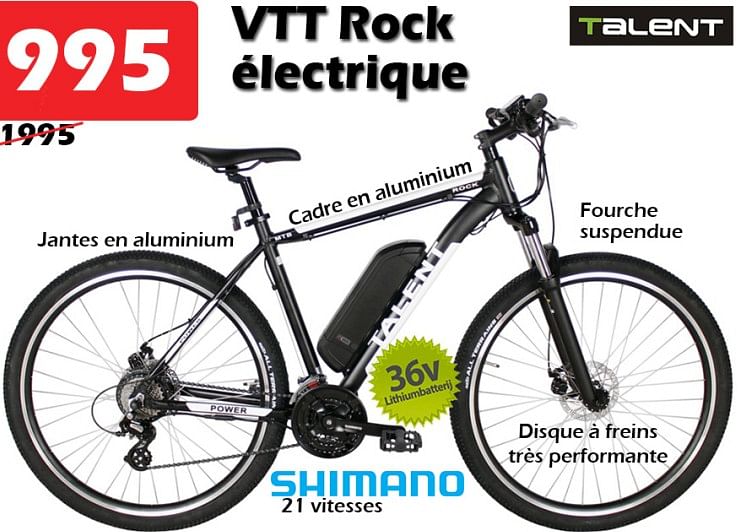 Talent Vtt rock lectrique En promotion chez Itek