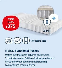 Promotions Matras functional pocket - Produit Maison - Sleeplife - Valide de 04/01/2021 à 13/02/2021 chez Sleeplife