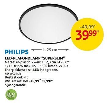 Promoties Led-plafondlamp superslim - Philips - Geldig van 06/01/2021 tot 30/01/2021 bij Brico