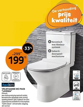 Promoties Vrijstaande wc-pack livenza - Aquazuro - Geldig van 06/01/2021 tot 30/01/2021 bij Brico