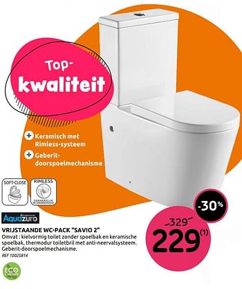 Promoties Vrijstaande wc-pack savio 2 - Aquazuro - Geldig van 06/01/2021 tot 30/01/2021 bij Brico