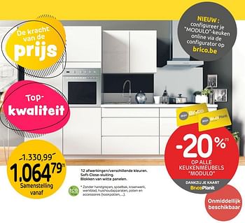Promoties -20% op alle keukenmeubels modulo - Huismerk - BricoPlanit - Geldig van 06/01/2021 tot 30/01/2021 bij BricoPlanit