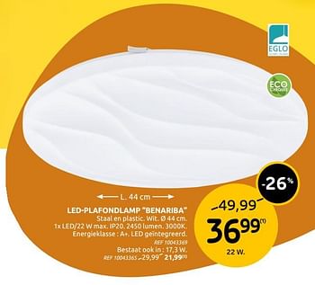 Promoties Led-plafondlamp benariba - Eglo - Geldig van 06/01/2021 tot 30/01/2021 bij BricoPlanit