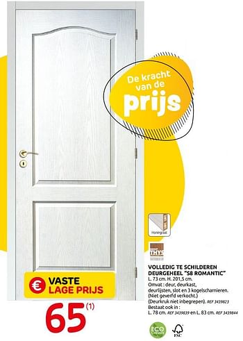 Promoties Volledig te schilderen deurgeheel honingraat s8 romantic - Thys - Geldig van 06/01/2021 tot 30/01/2021 bij BricoPlanit