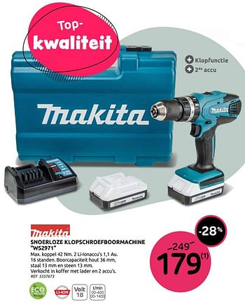 Promoties Makita schroefboormachine ws2971 - Makita - Geldig van 06/01/2021 tot 30/01/2021 bij BricoPlanit