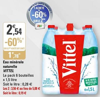 Vittel Eau Minerale Naturelle Vittel En Promotion Chez G