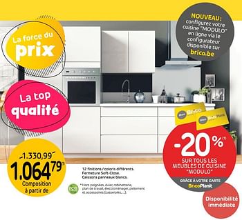 Promoties -20% sur tous les meubles de cuisine modulo - Huismerk - BricoPlanit - Geldig van 06/01/2021 tot 30/01/2021 bij BricoPlanit