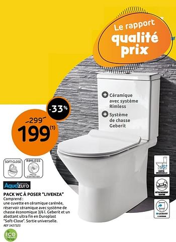 Promoties Pack wc à poser livenza aquazuro - Aquazuro - Geldig van 06/01/2021 tot 30/01/2021 bij BricoPlanit