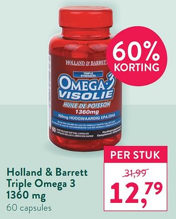 Promoties Holland + barrett triple omega 3 - Huismerk - Holland & Barrett - Geldig van 28/12/2020 tot 24/12/2021 bij Holland & Barret