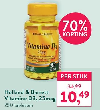 Promoties Holland + barrett vitamine d3 - Huismerk - Holland & Barrett - Geldig van 28/12/2020 tot 24/12/2021 bij Holland & Barret
