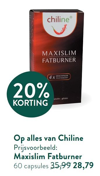 Promoties Maxislim fatburner - Chiline - Geldig van 28/12/2020 tot 24/12/2021 bij Holland & Barret