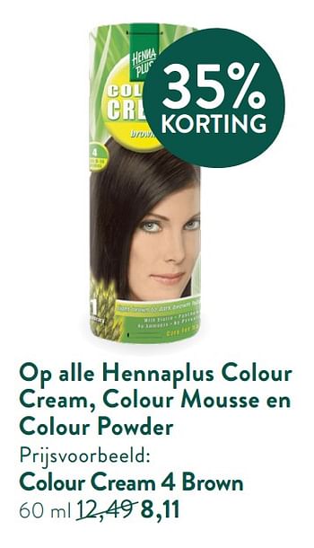 Promoties Op alle hennaplus colour cream, colour mousse en colour powder - Henna Plus - Geldig van 28/12/2020 tot 24/12/2021 bij Holland & Barret