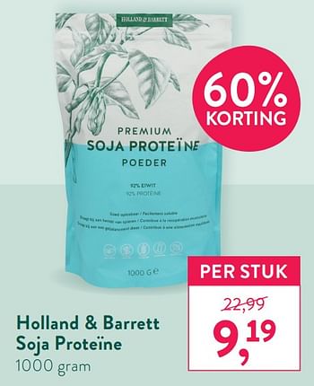 Promoties Holland + barrett soja proteïne - Huismerk - Holland & Barrett - Geldig van 28/12/2020 tot 24/12/2021 bij Holland & Barret