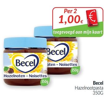 Promoties Becel hazelnootpasta - Becel - Geldig van 01/01/2021 tot 31/01/2021 bij Intermarche