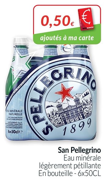 Promotions San pellegrino eau minérale légèrement pétillante - S. Pellegrino - Valide de 01/01/2021 à 31/01/2021 chez Intermarche