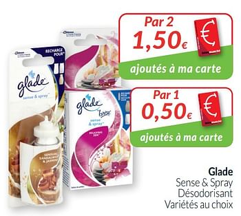 Promotions Glade sense + spray désodorisant - Glade - Valide de 01/01/2021 à 31/01/2021 chez Intermarche