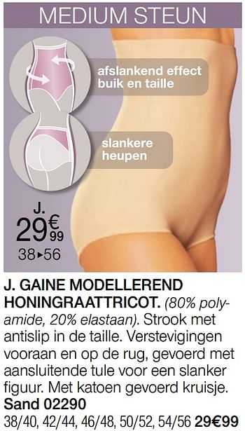 Promoties Gaine modellerend honingraattricot - Huismerk - Damart - Geldig van 29/12/2020 tot 31/01/2021 bij Damart