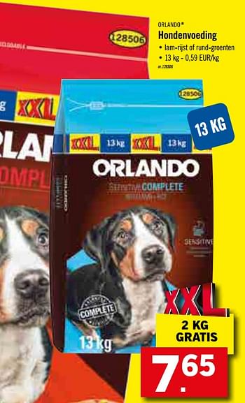 Won strijd vriendelijk Orlando Hondenvoeding - Promotie bij Lidl