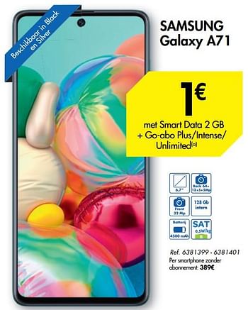 Promoties Samsung galaxy a71 - Samsung - Geldig van 26/12/2020 tot 18/01/2021 bij Carrefour