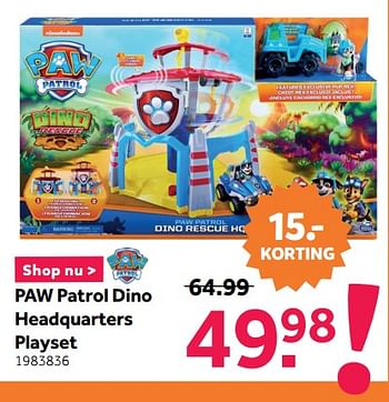 Promoties Paw patrol dino headquarters playset - Spin Master - Geldig van 28/12/2020 tot 17/01/2021 bij Intertoys