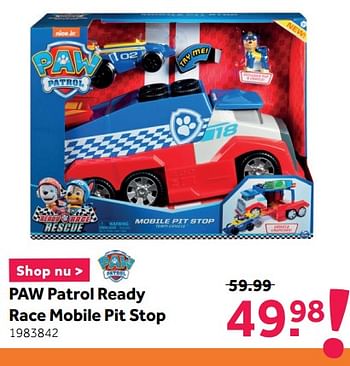 Promotions Paw patrol ready race mobile pit stop - Spin Master - Valide de 28/12/2020 à 17/01/2021 chez Intertoys