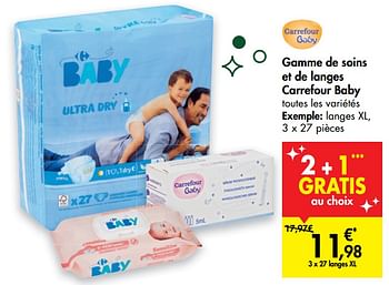 Promotion Carrefour Market Gamme De Soins Et De Langes Carrefour Baby Langes Xl Produit Maison Carrefour Bebe Et Grossesse Valide Jusqua 4 Promobutler