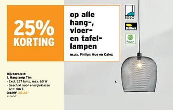 Promotions Hanglamp tim - Eglo - Valide de 06/01/2021 à 19/01/2021 chez Gamma