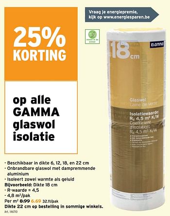 Promoties Gamma glaswol isolatie - Gamma - Geldig van 06/01/2021 tot 19/01/2021 bij Gamma