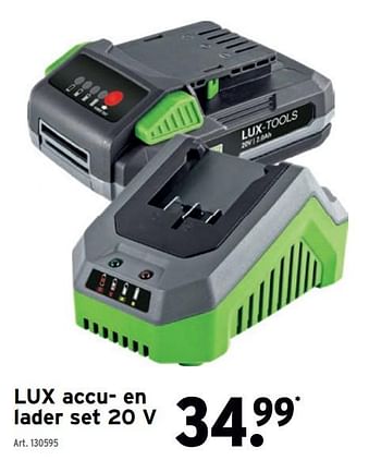 Promoties Lux Tools accu- en lader set 20 v - Lux Tools - Geldig van 06/01/2021 tot 19/01/2021 bij Gamma