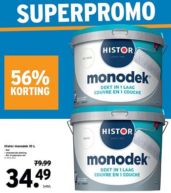 Promoties Histor monodek - Histor - Geldig van 06/01/2021 tot 19/01/2021 bij Gamma