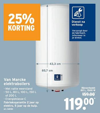 Promoties Van marcke elektraboilers - Van Marcke - Geldig van 06/01/2021 tot 19/01/2021 bij Gamma
