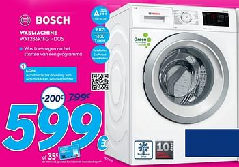Promoties Bosch wasmachine wat286k1fg i-dos - Bosch - Geldig van 03/01/2021 tot 31/01/2021 bij Krefel