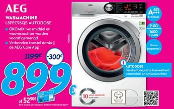 Promoties Aeg wasmachine l8fec96qs autodose - AEG - Geldig van 03/01/2021 tot 31/01/2021 bij Krefel