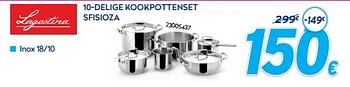 Promoties 10-delige kookpottenset sfisioza - Lagostina - Geldig van 03/01/2021 tot 31/01/2021 bij Krefel