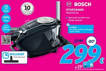 Promoties Bosch stofzuiger bgs7sil64 - Bosch - Geldig van 03/01/2021 tot 31/01/2021 bij Krefel