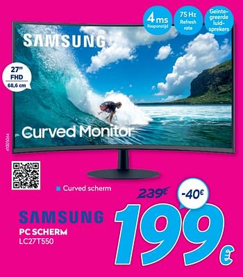 Promoties Samsung pc scherm lc27t550 - Samsung - Geldig van 03/01/2021 tot 31/01/2021 bij Krefel