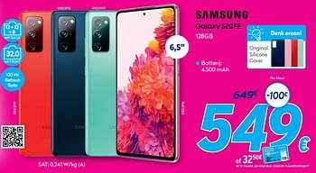 Promoties Samsung galaxy s20fe - Samsung - Geldig van 03/01/2021 tot 31/01/2021 bij Krefel